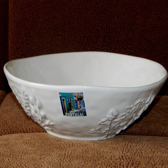NOCAL LDA Portugal Large Pasta Veggies Serving Bowl 10.5” Embossed Rosemary NWT - Picture 3 of 6